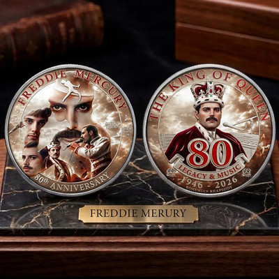 Limited Edition! 3pcs Freddie Mercury 80th Anniversary 2026 Commemorative Coin