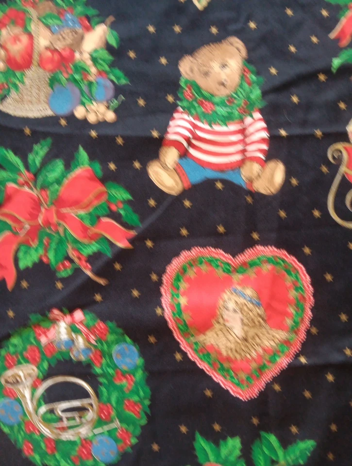 Joan Kessler Vintage Victorian Christmas Print Cotton Fabric 43.5" x 69" Angel - Image 4 of 4