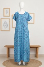 Printed Indian Cotton Long Nightgowns For Women, Indian Style Nighty Nighties