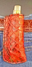 Old Timer Case Python Skin Sheath Boker Trapper Custom Knife Red Sheath New