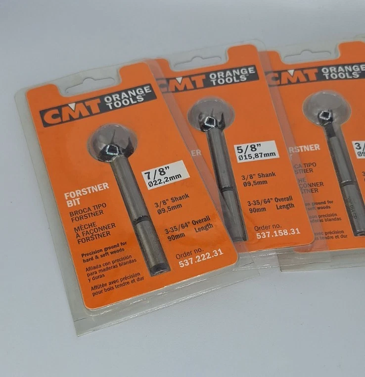 lot of 4 new CMT Forstner 3/8 bits size 3/8 5/8 7/8 and 1-1/8 - Image 2 of 4