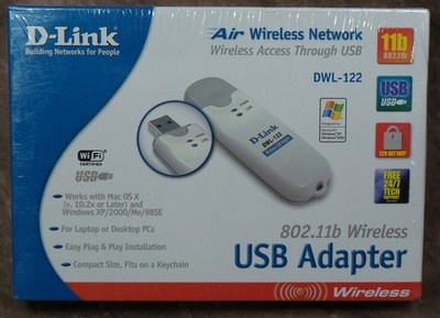 D-Link DWL-122 Wireless 802.11b USB Network Adapter WiFi Windows MAC - NEW