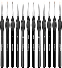 12Pcs Miniature Paint Brushes Fine Tip Set for Art Nail Model Craft Oil Painting