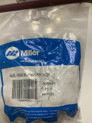 Miller 035601 Valve 115VAC 2Way 1/4 IPS Port 1/8 ORF