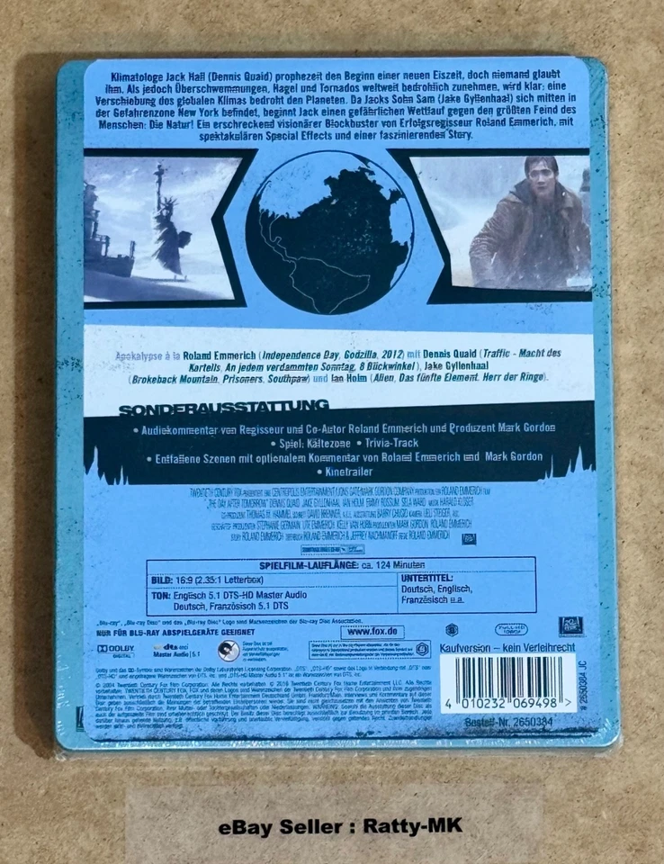 THE DAY AFTER TOMORROW - GERMAN IMPORT BLU RAY STEELBOOK - NEW & SEALED - Image 2 of 4