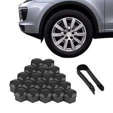 20PCS Lug Nut Covers, Wheel Nut Caps Wheel Hub Screw Covers with 21mm Black