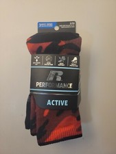 Russell Boys Performance Active Ultra Soft Crew Socks, 3 Pack Assorted Size S