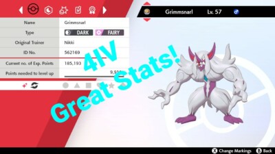Pokemon Sword and Shield Shiny Grimmsnarl [NOT hacked]