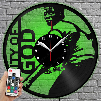 LED Clock City of God Vinyl Record Wall Clock Led Light Wall Clock 4337