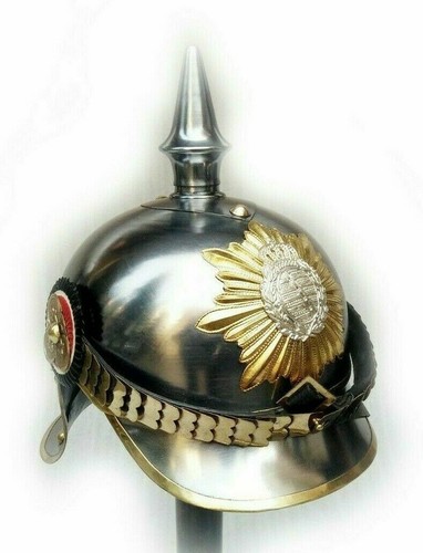German Pickelhaube Steel \u0026 Brass Helmet 