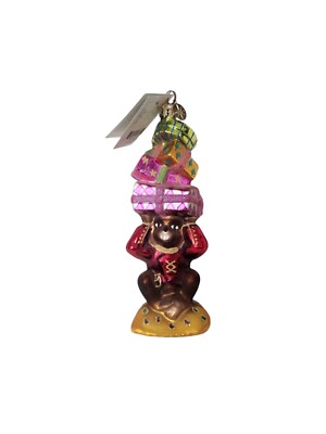 RADKO GUMPS  ''Holiday Holdup'' Monkey Ornament  7 1/2'' tall Rare In Box