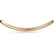 14K GOLD FILLED CURVED TUBE BEADS 2X24mm BAG OF 6