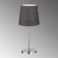 Fhl Eve Tischleuchte, Tischlampe E14 Leinen-Stoffschirm Grau Nickel