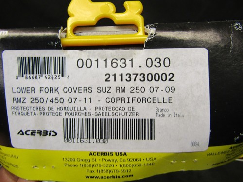 Suzuki RM 125/250 2005-2008 New acerbis lower fork protectors rm3981 - Picture 2 of 2