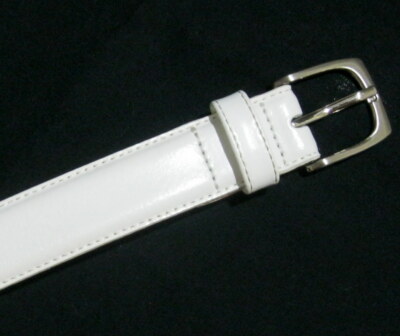 PAUL LAWRENCE Italian Leather Belt Size 24 White Made in Italy