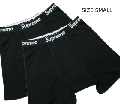 Authentic Supreme / Hanes Black Boxershorts Underwear (2er Pack) SMALL / S 