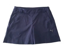 Puma Women's Size 8 Golf Tennis Athletic Blue Skort Skirt Pockets Side Zip