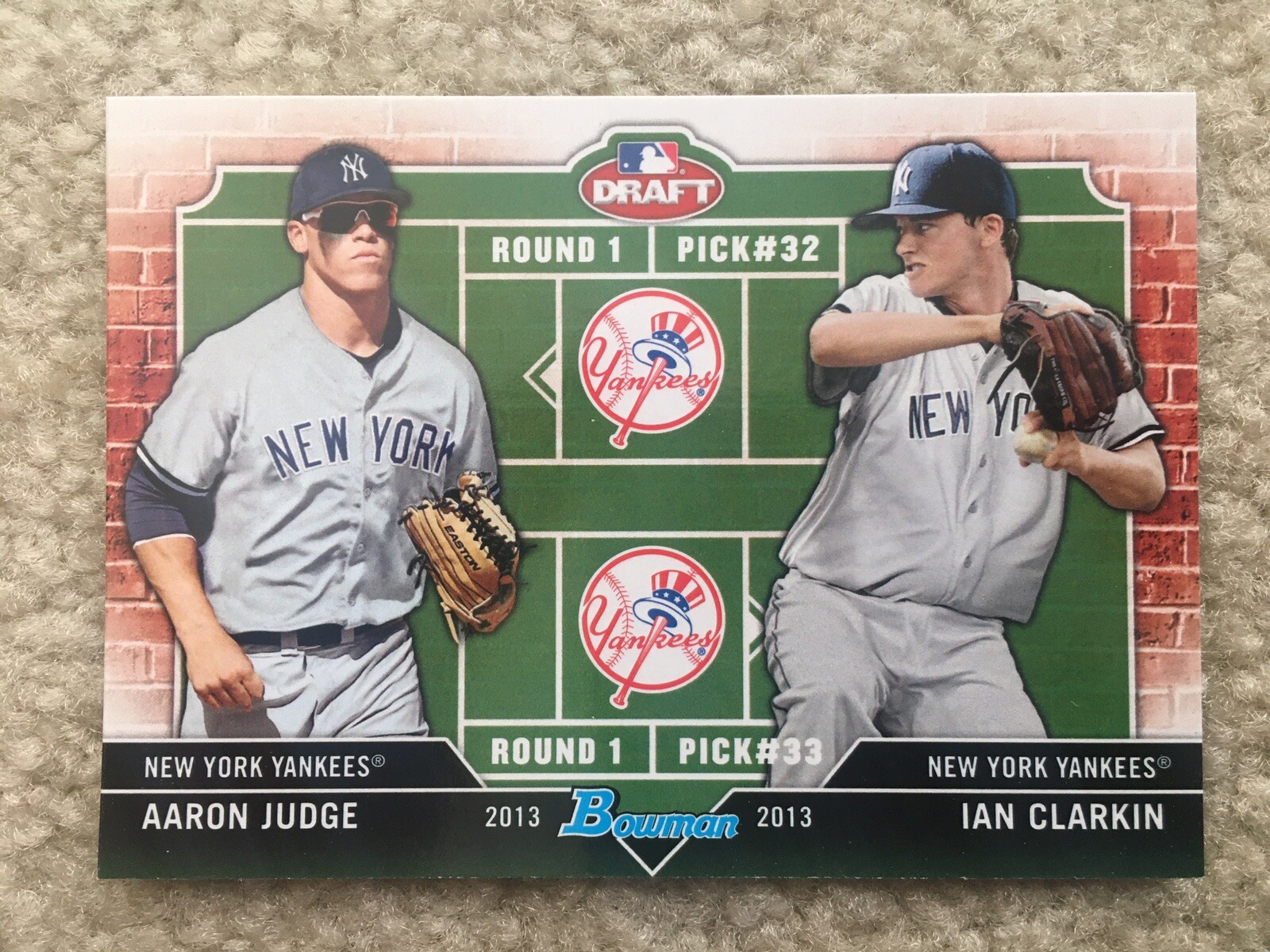 AARON JUDGE 2013 Bowman #1 Draft Pick Rookie Card RC New York Yankees DD-JC