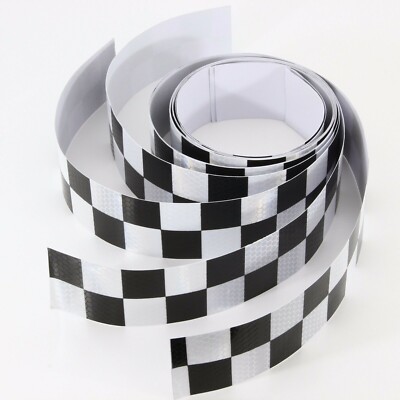4 x 110cm Check Honeycomb Reflector Tape Sticker Stripes Check Car Scooter
