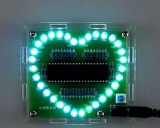 Heart Shape LED Flashing Light DIY Electronic Kits for Soldering Practice