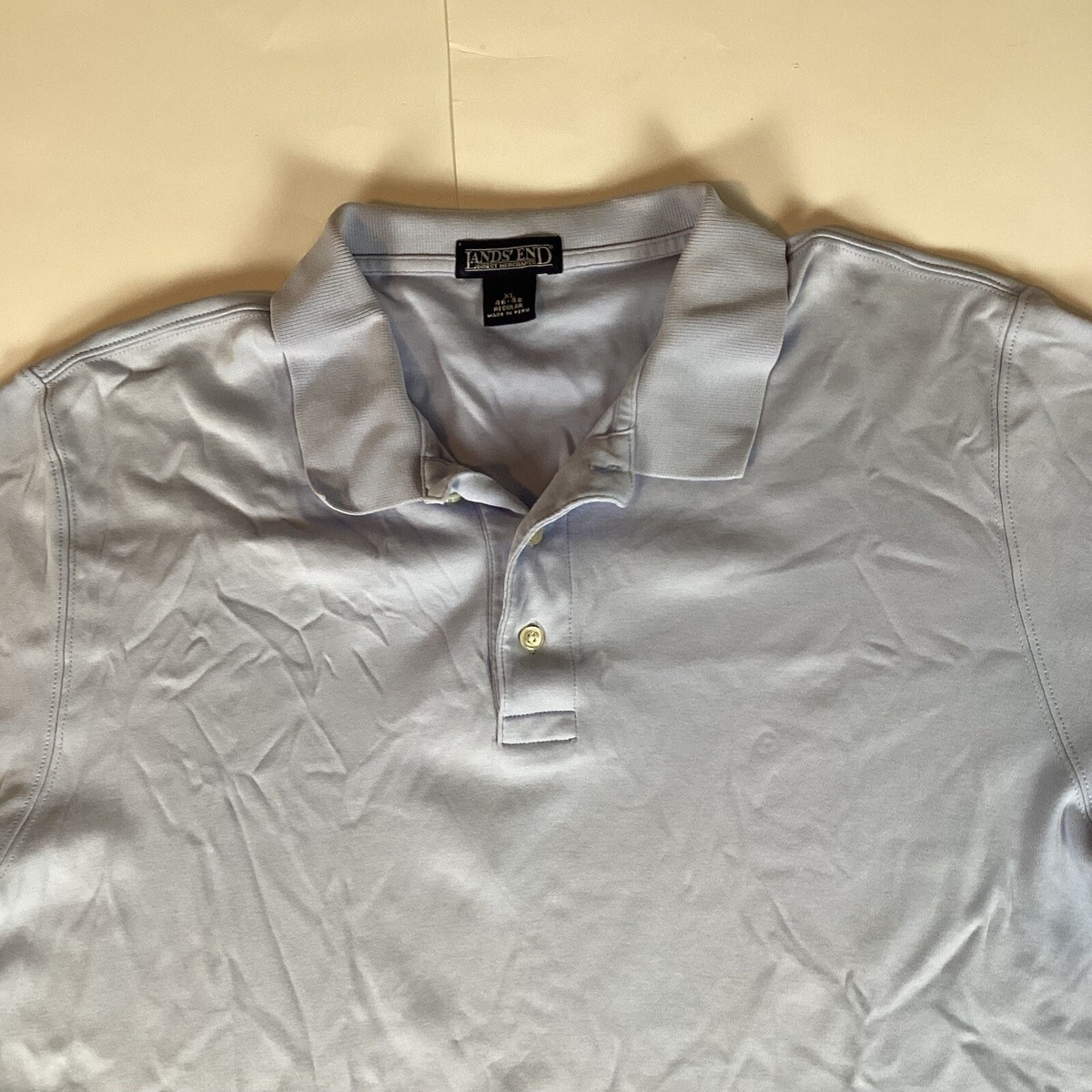Lands' End Mens Polo Shirt Casual Size XL XLarge Comfort Short