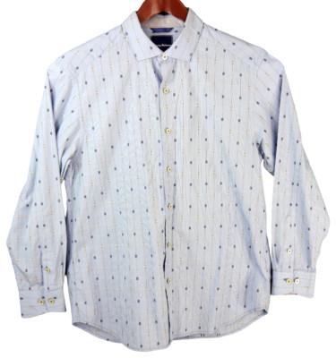 Tommy Bahama Men's Cayman Clipper Flip Cuff LS Shirt T39470 Med Measures 16.5x32