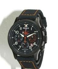 Orologio aviatore uomo KIENZLE - cronografo, cinturino tessuto/pelle, data, 10 barW.R.