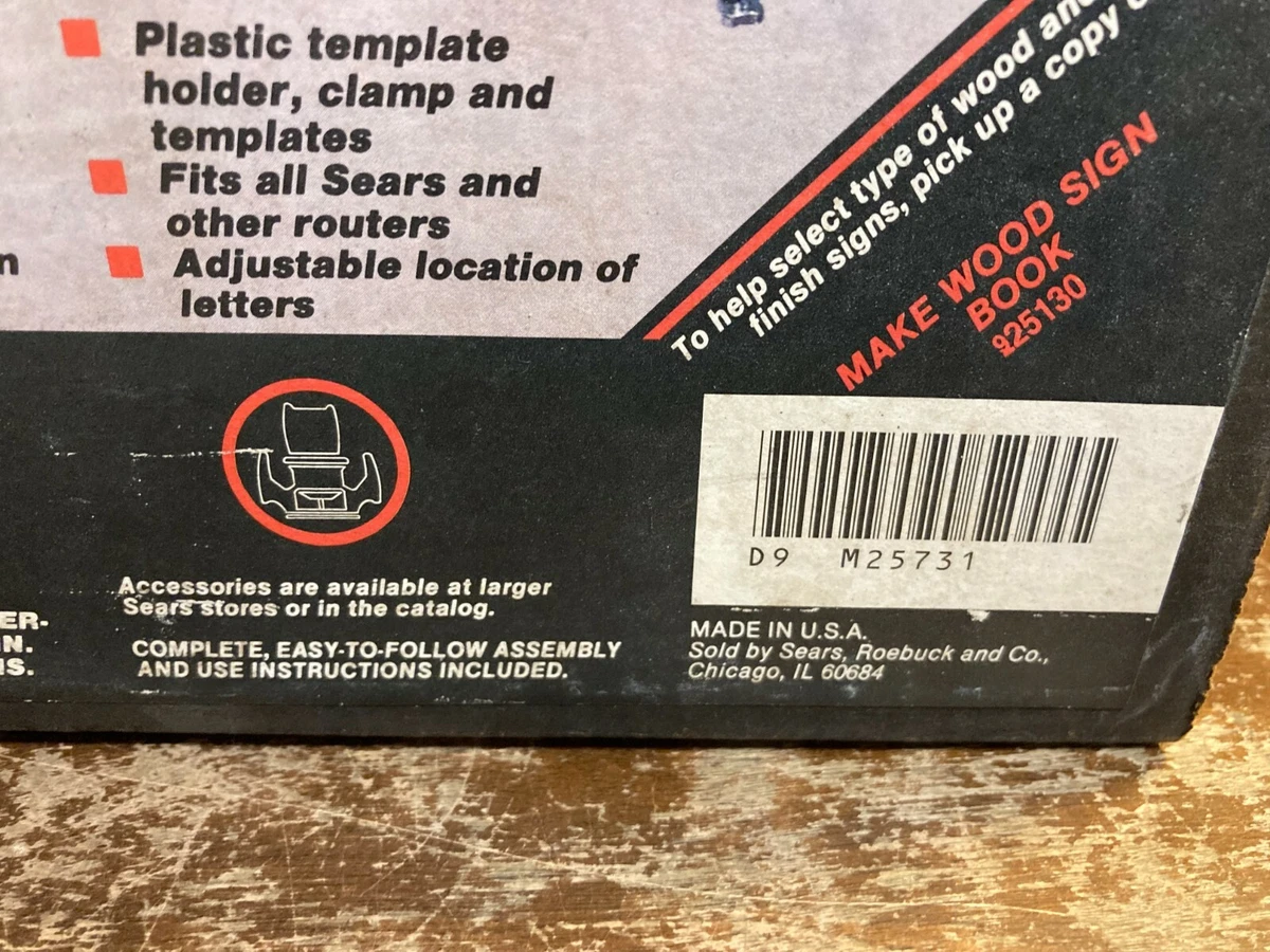 Sears Craftsman Router Template Set 9-25731 - Letters & Numbers USA NOS