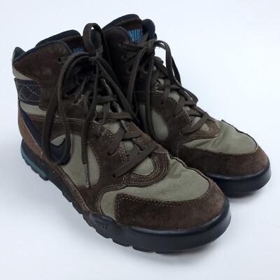 Vintage 90s Nike Air Caldera Hiking Boots Shoes Brown Tan Mens