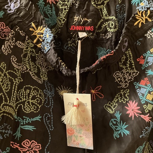 Biya X Johnny Was Ratania Double Cargo Embroidered Pocket Pants NWT$480 SMALL - Picture 8 of 9