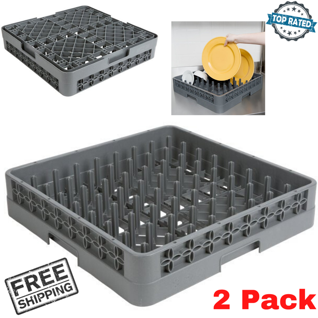 2 PACK Commercial Dishwasher Flatware Peg Cup Glass Plate Tray Dish