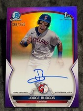 2023 Bowman Chrome 1st PURPLE REFRACTOR PROSPECT ROOKIE AUTO Jorge Burgos189/250