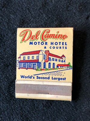 Vintage Del Camino Motor Hotel Matchbook, El Paso TX Front strike Unstruck