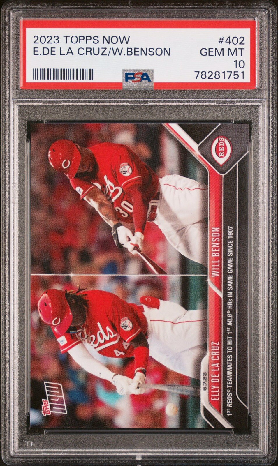 Elly De La Cruz / Will Benson 2023 Topps Now #402 PSA 10 GM MINT GEM MINT Reds