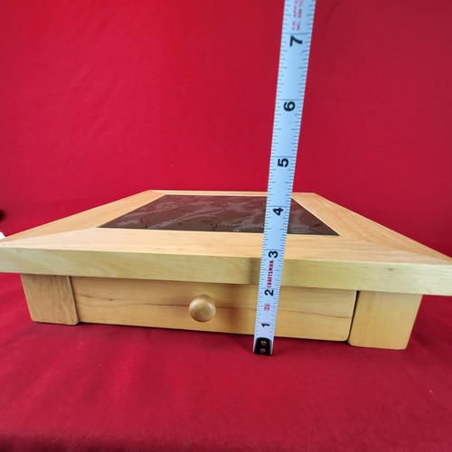 Vintage Wood and Tile Cheese Cutting Board with Drawer and 3 Utensils 🧀 - Picture 4 of 5