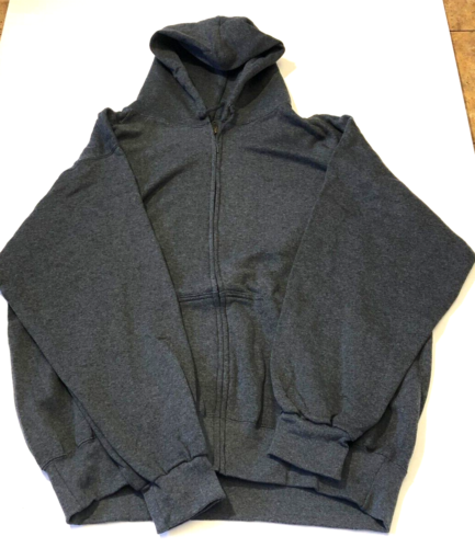 New Prospirit Men's Dark Grey Hooded Zip Up Jacket - Size M-Pockets-Cotton/Poly - Picture 1 of 5