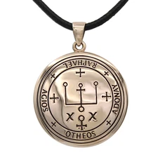 Archangel Raphael Pendant Sigil Necklace - Bronze 1.25" Angel Healing Talisman