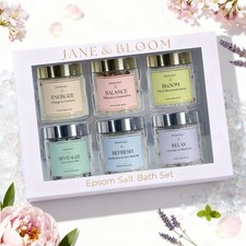 Epsom Salt Bath Gift Set   6 Aromatherapy Blends with Essential Oils   Bath ...