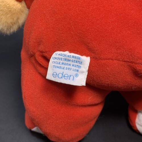 Eden Orsacchiotto Rosso Peluche Rosso Fiocco Gingham Giocattolo Vintage Bambino 12" - Foto 7 di 10