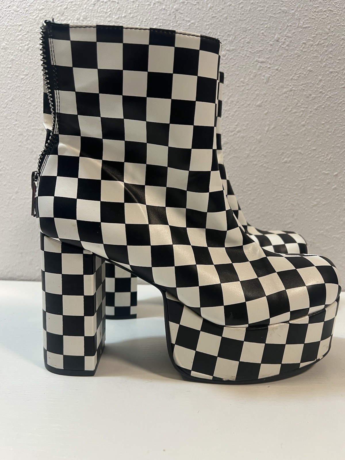 Current Mood Boots 9 Checkered Platform Ankle Boo… - image 24