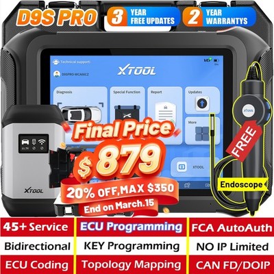 2026 XTOOL D9S PRO WIFI Scanner E.CU Programming Auto Diagnostic Tool Key IMMO
