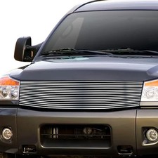 For Nissan Titan 04-15 1-pc Silver Hairline 8x6 Mm Horizontal Billet Main Grille For Nissan Titan 04-15 1-pc Silver Hairline 8x6 Mm Horizontal Billet Main Grille