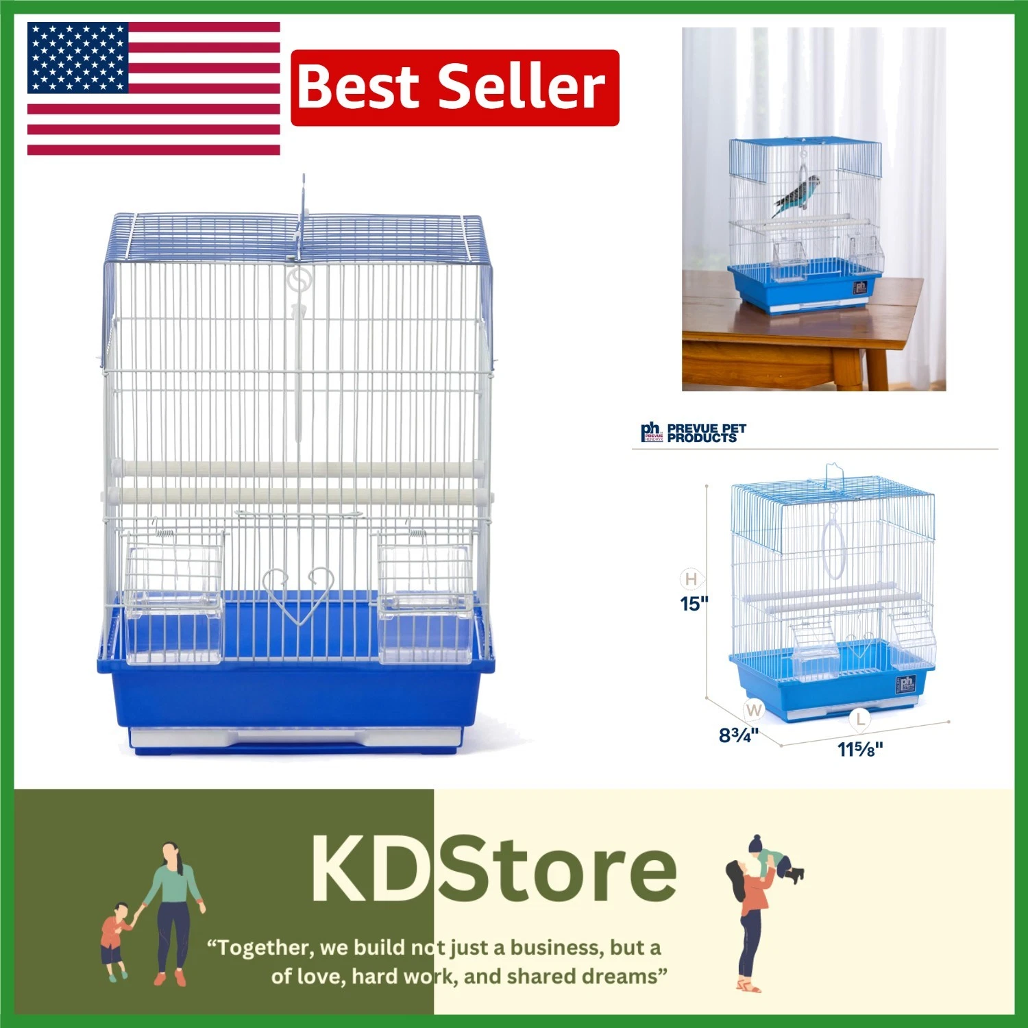 Economical Parakeet Cage with Swing - Ideal for Home Use & Travel Essentials
Opens in a new window o