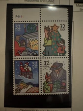 USA5 #3108-11 MNH PB4 Christmas