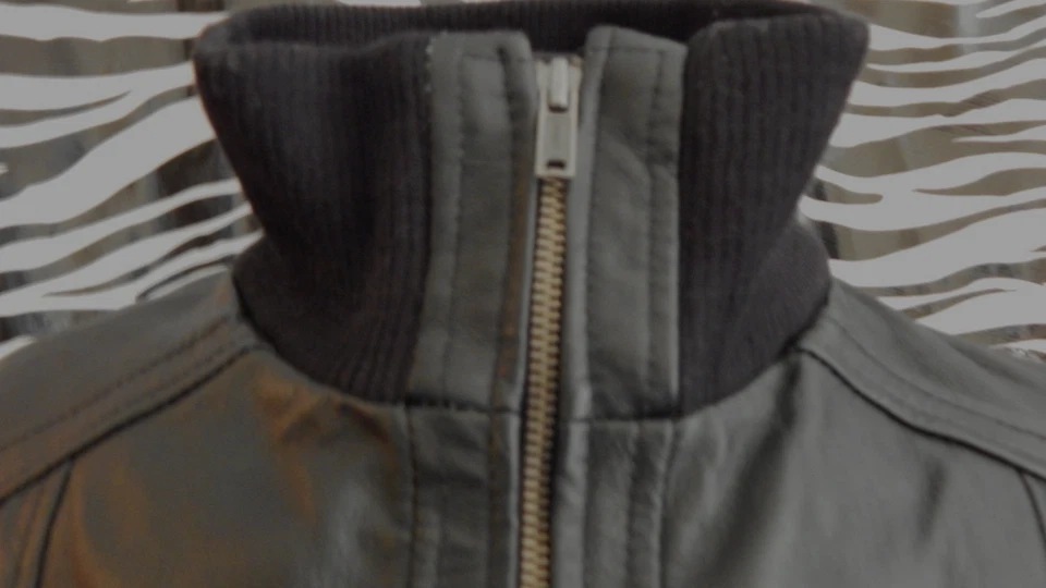 CHAQUETA BOMBER BCBG Max Azria "Tex" de cuero negra - Mujer Talla GRANDE - ¡USADA EN EXCELENTE ESTADO! Foto 3 de 4