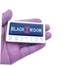 1pc Black Widow Edition Emblem 3D Badges Decal Sticker Nameplate Chrome Black