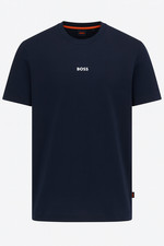 BOSS T-Shirt | Premium | Embossed Logo | Stretch fabric | S,L | Navy Blue