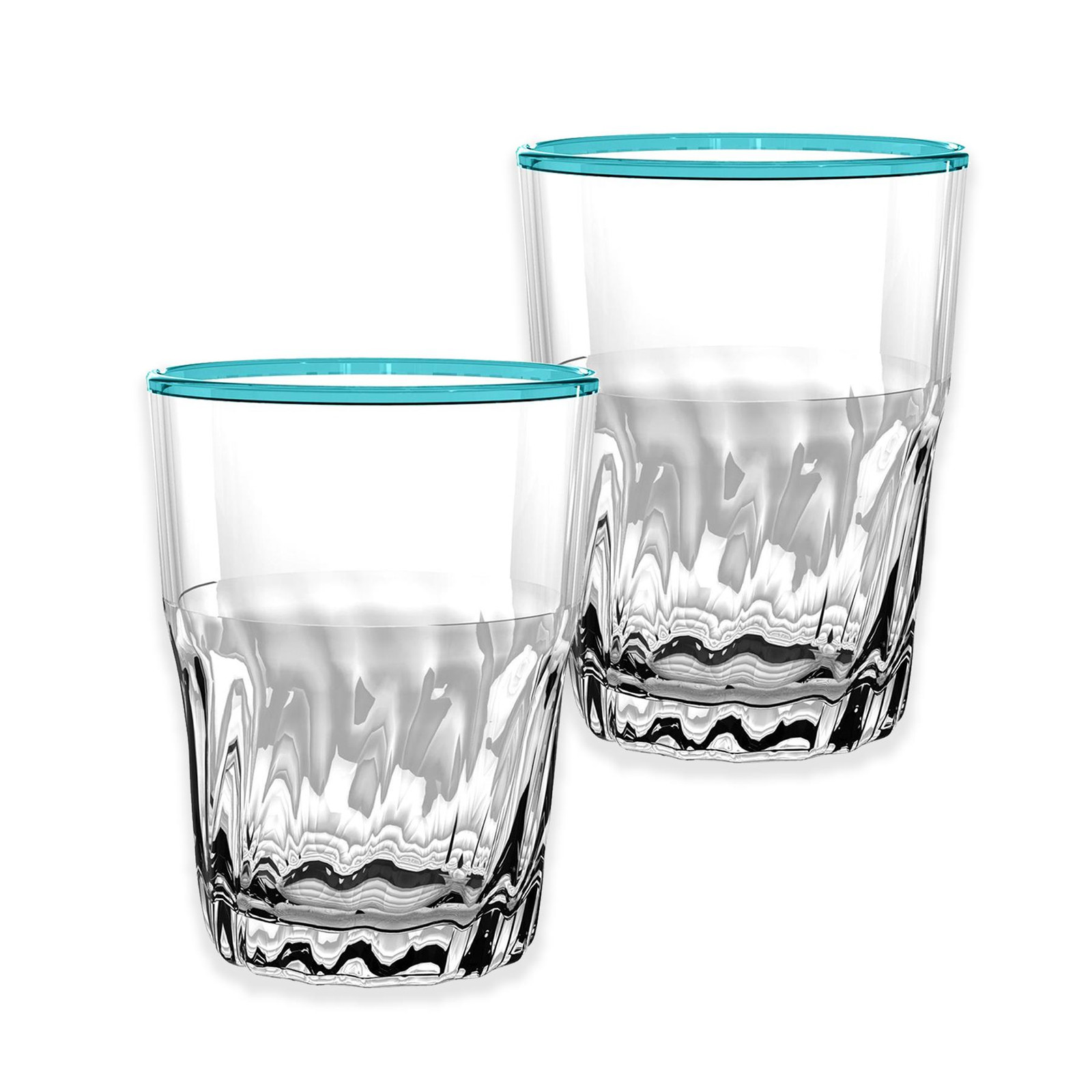 Cantina Aqua Plastic/Acrylic 15oz Drinking Cups/Tumblers - Set of 2