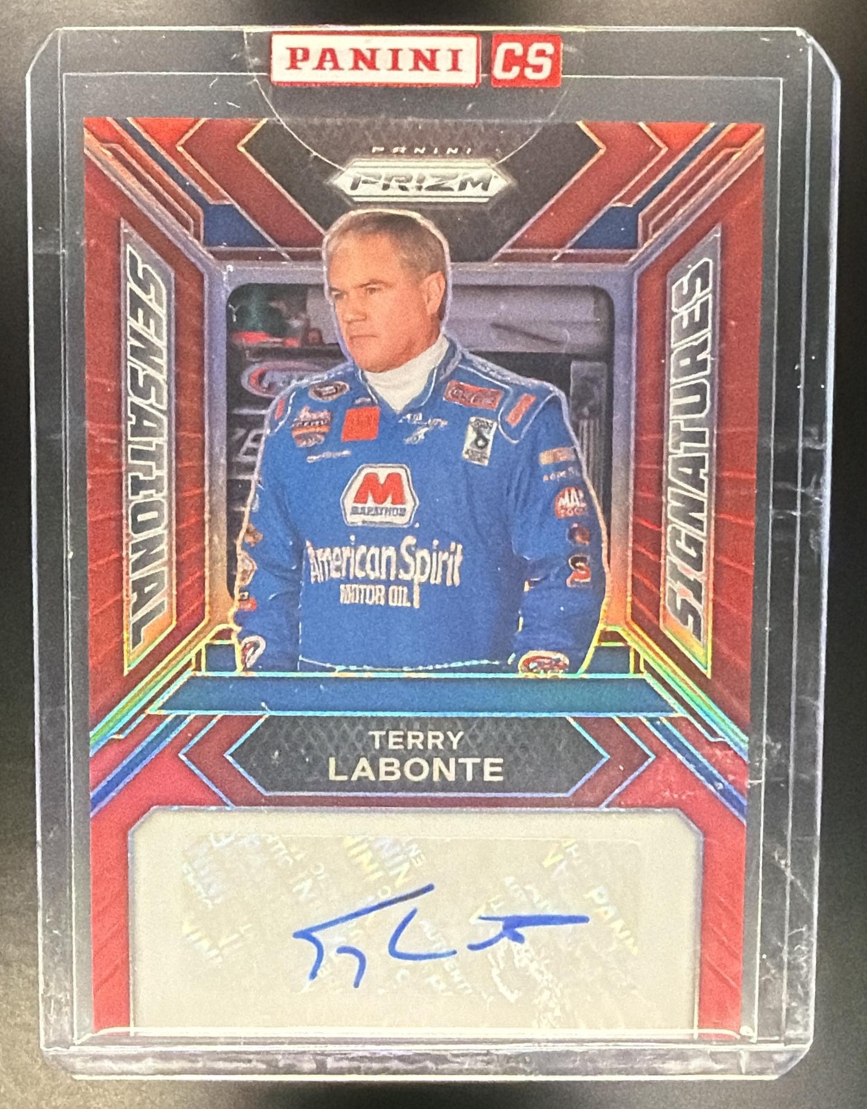 2024 Panini Prizm Terry Labonte #SS-TLE Sensational Signatures Red Prizms /99