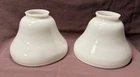 Pair Of 2 Vintage White Milk Glass Lamp Shades Mid Century